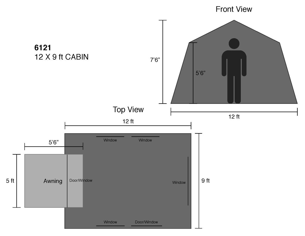 コディアックキャンバス キャビンテント 6人用  コットンテント 12 x 9 ft Cabin Tent