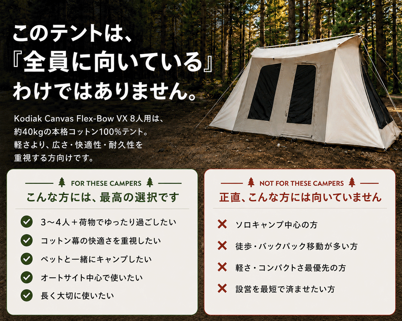 8人用 Flex-Bow VX グランドシート付コットンテント
