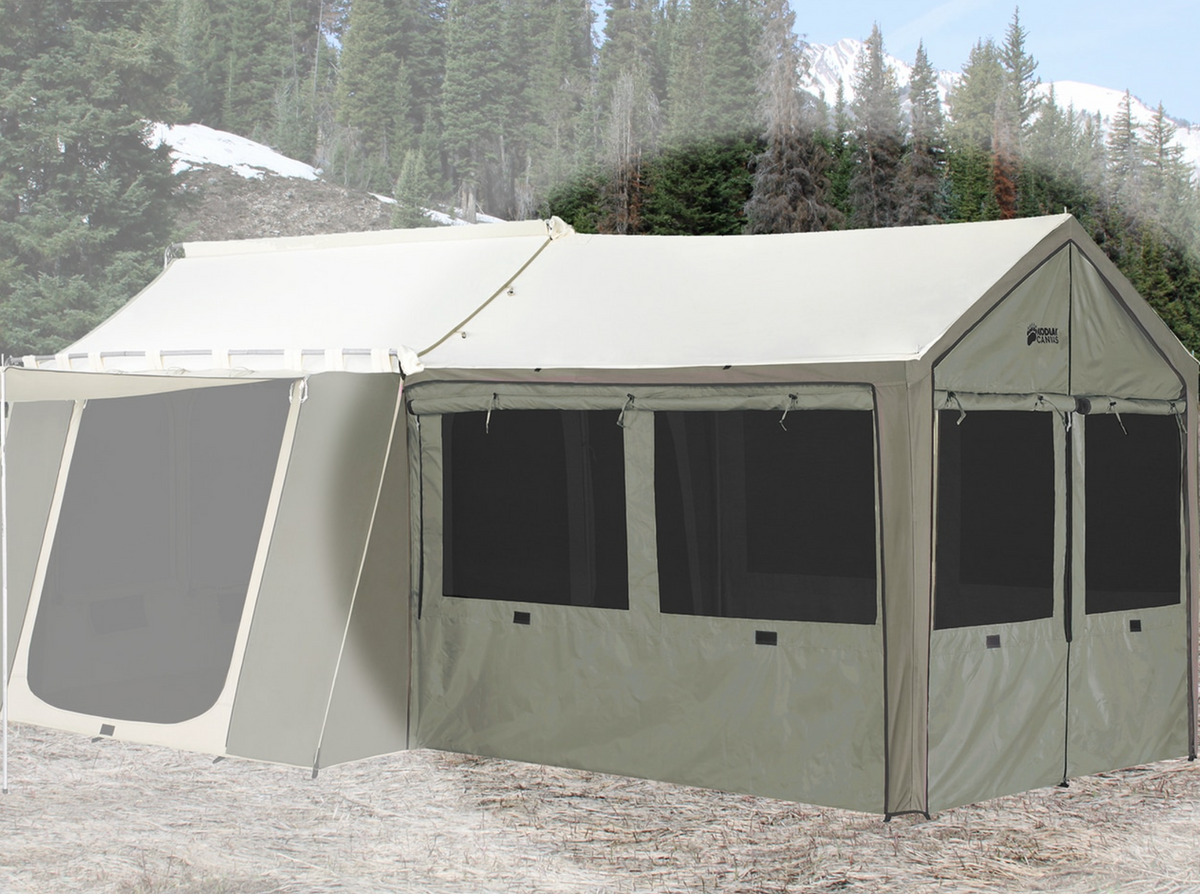 Wall Enclosure 12 x 9 ft Cabin Tent with Deluxe 専用 Awning – KODIAK CANVAS